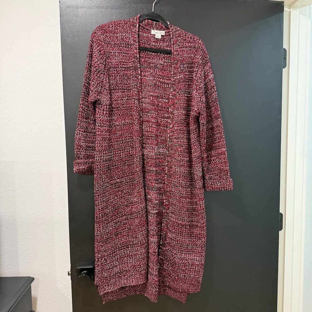 Caren Sport Red Long Cardigan Sweater